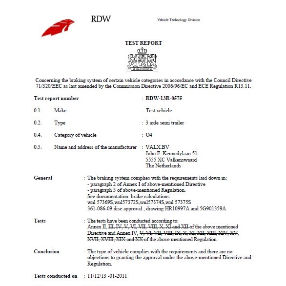 Type 0 Approval RDW Disk PAN 22 1